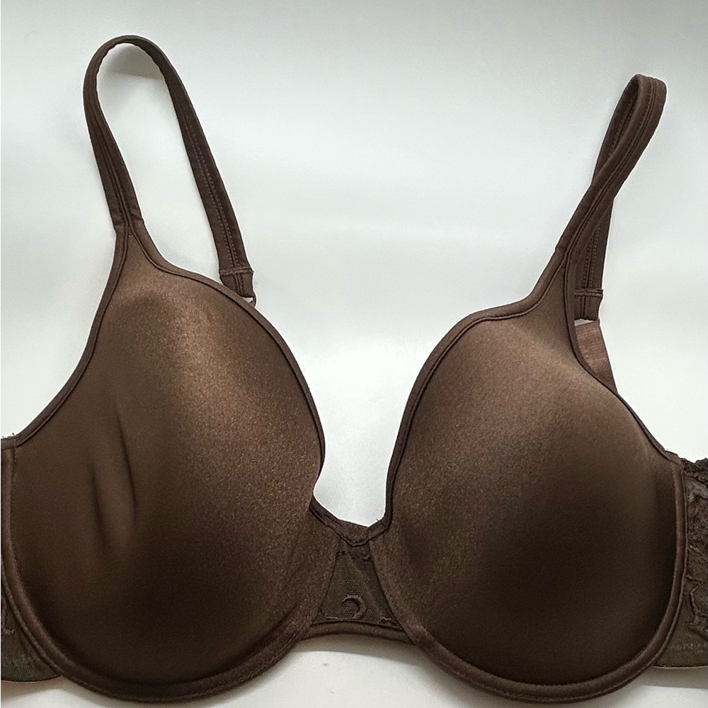 WACOAL WOMENS WIRED BRA Copper /Brown With Side Lace Sophisticated 34 D. NWOT